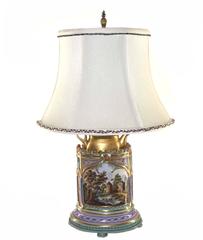 Most Rare Antique Austrian Porcelain Night Light and Tea Pot Lamp, circa 1835