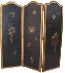Antique French Napoleon III Period Carved Goldleaf Screen; circa 1870