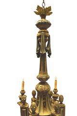 Fine Antique Italian Louis XVI Hand-Carved Neoclassical Chandelier, circa 1870