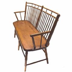 Important Antique 18th Century American Bamboo Faux Bamboo Settee, circa 1780