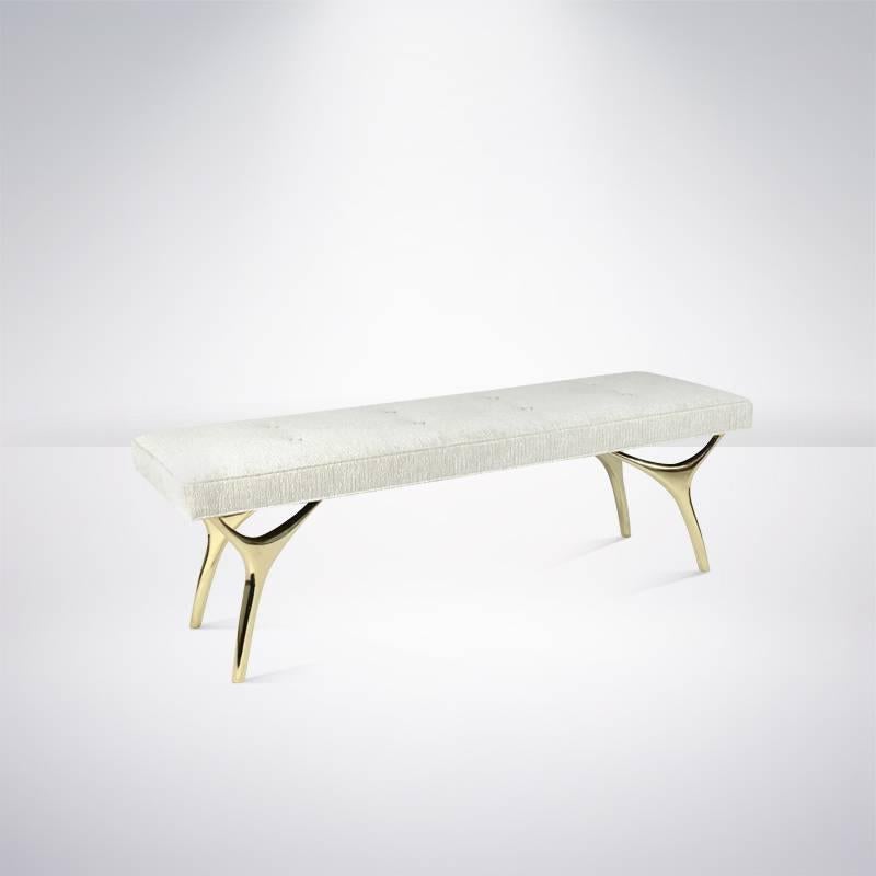 Crescent Brass Bench For Sale 4