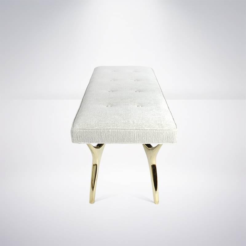 Crescent Brass Bench For Sale 1