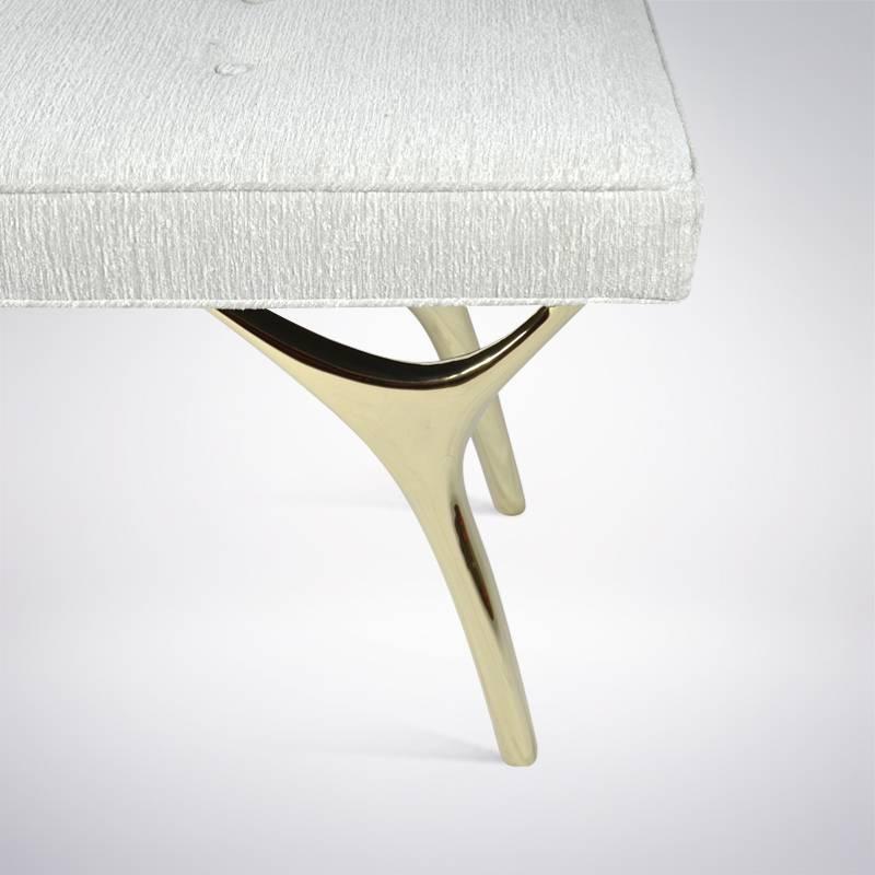 Crescent Brass Bench For Sale 2
