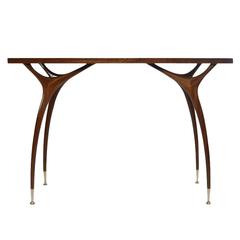 Walnut Crescent Collection Console Table