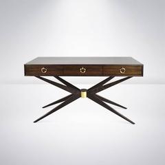 Walnut Sputnik Console Table