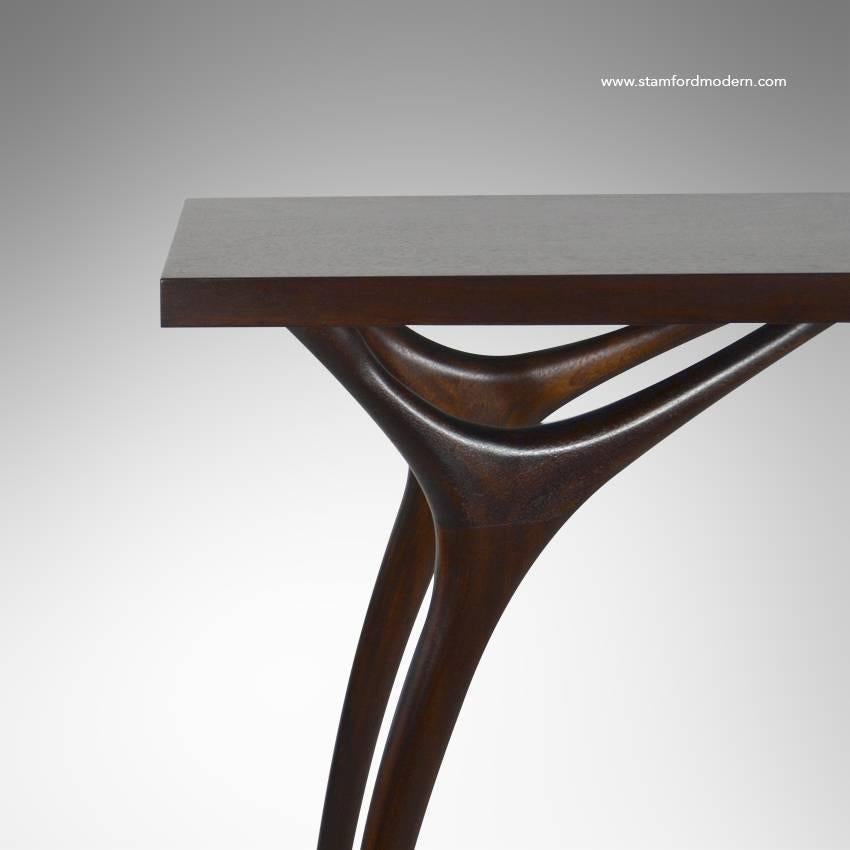 Contemporary Sculpted Crescent Collection Console Table For Sale