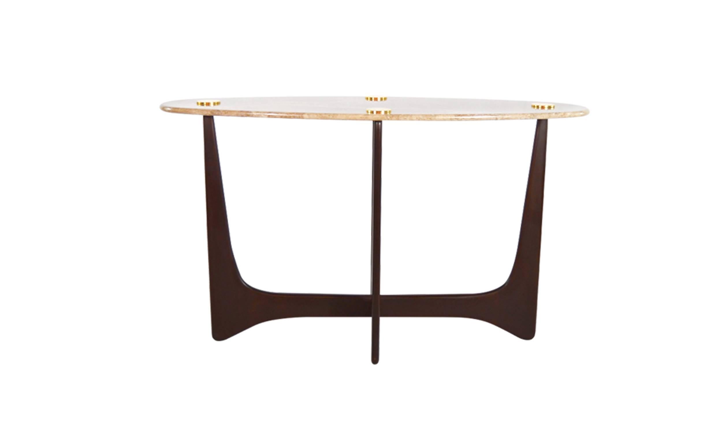 Mid-Century Modern Marble-Top Opalo Console Table For Sale