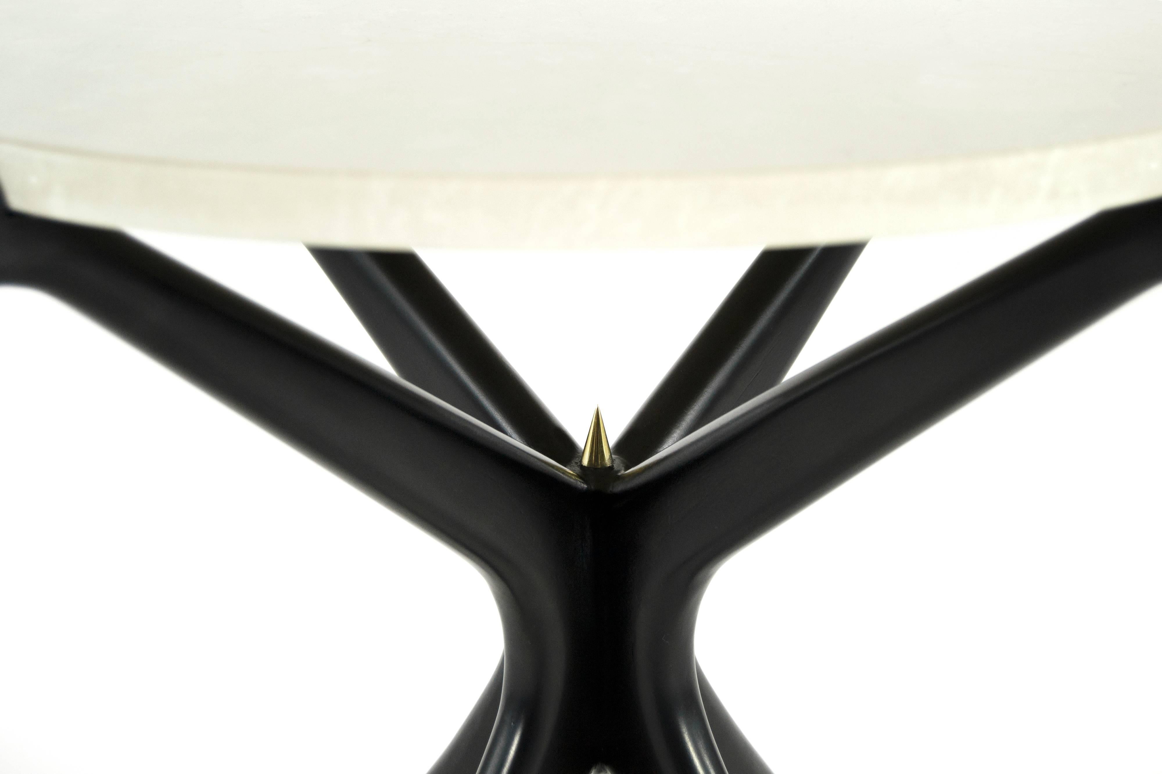 Pair of Ebonized Gazelle Collection End Tables For Sale 1