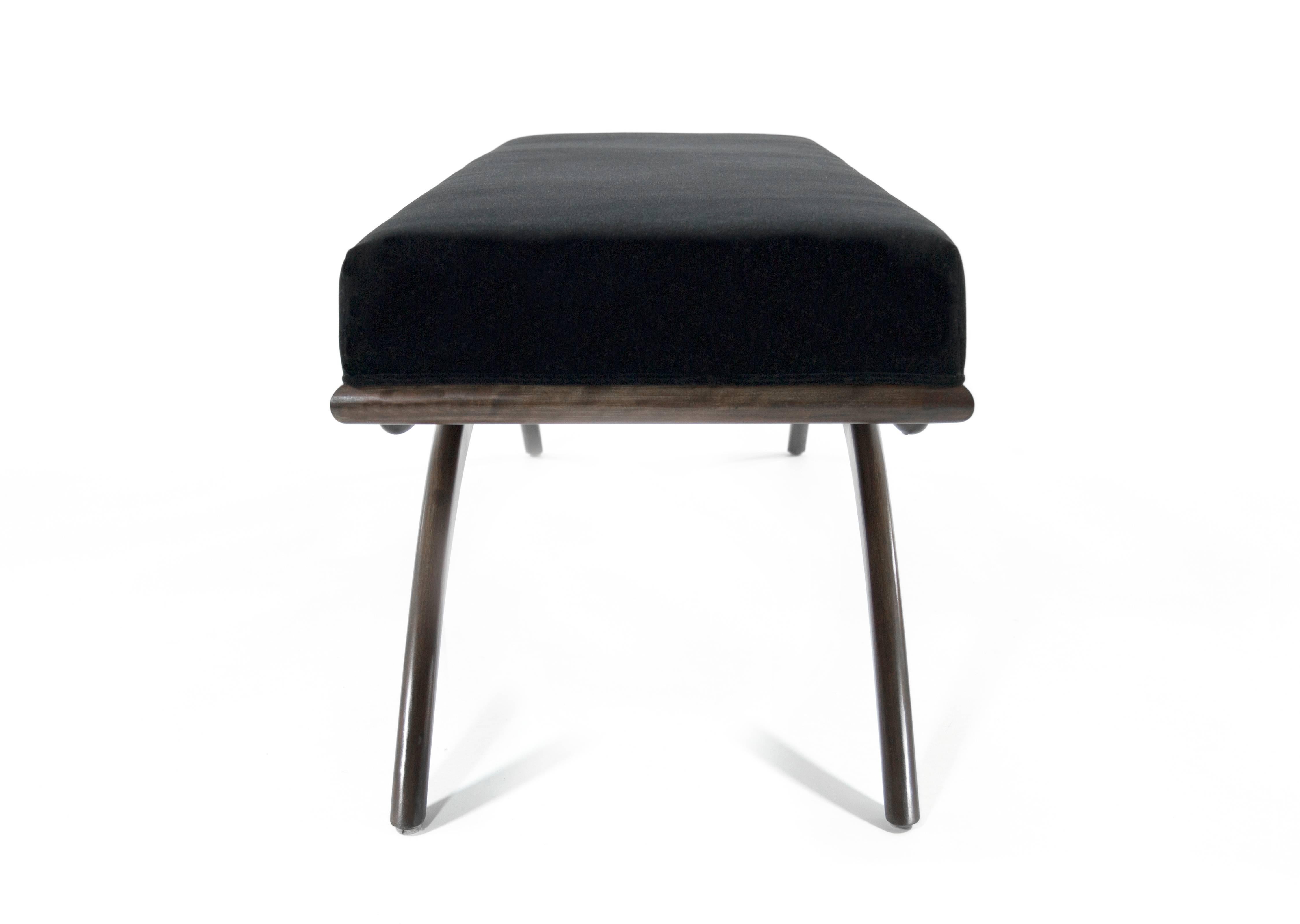 Contemporary Walnut Convex Bench