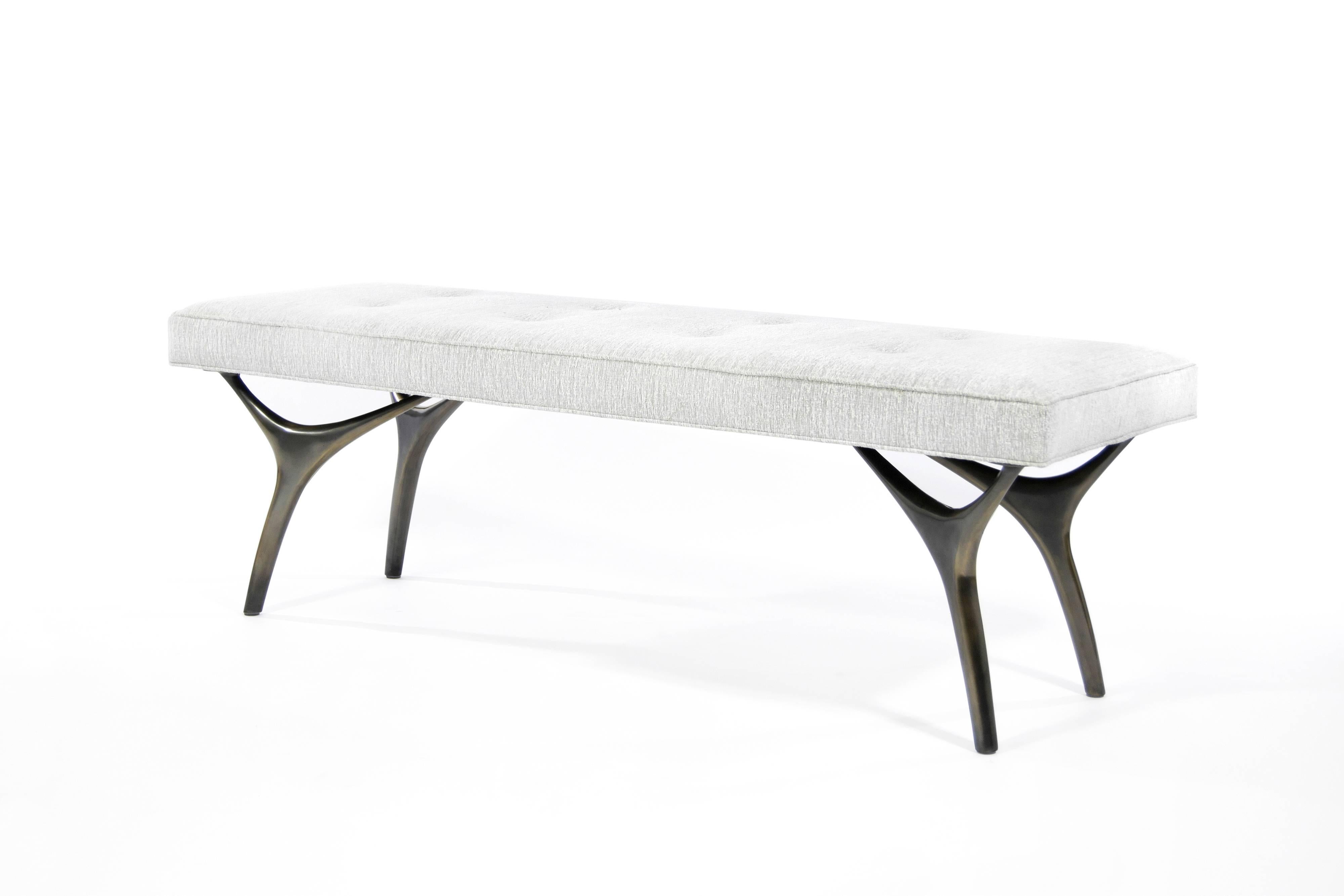 Contemporary Crescent Bench in Bronze For Sale