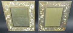 Tiffany Studios Gilt Bronze and Favrile Glass "Grapevine" Photograph Frames