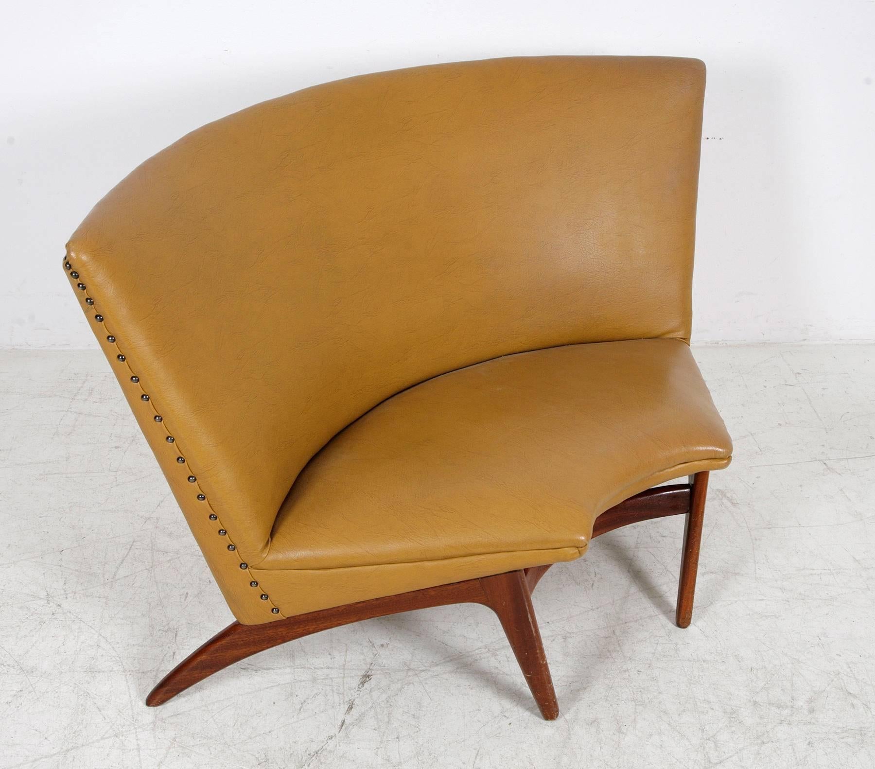 Scandinavian Modern High Back Corner Sofa by Arne Hovmand-Olsen (Attributed)