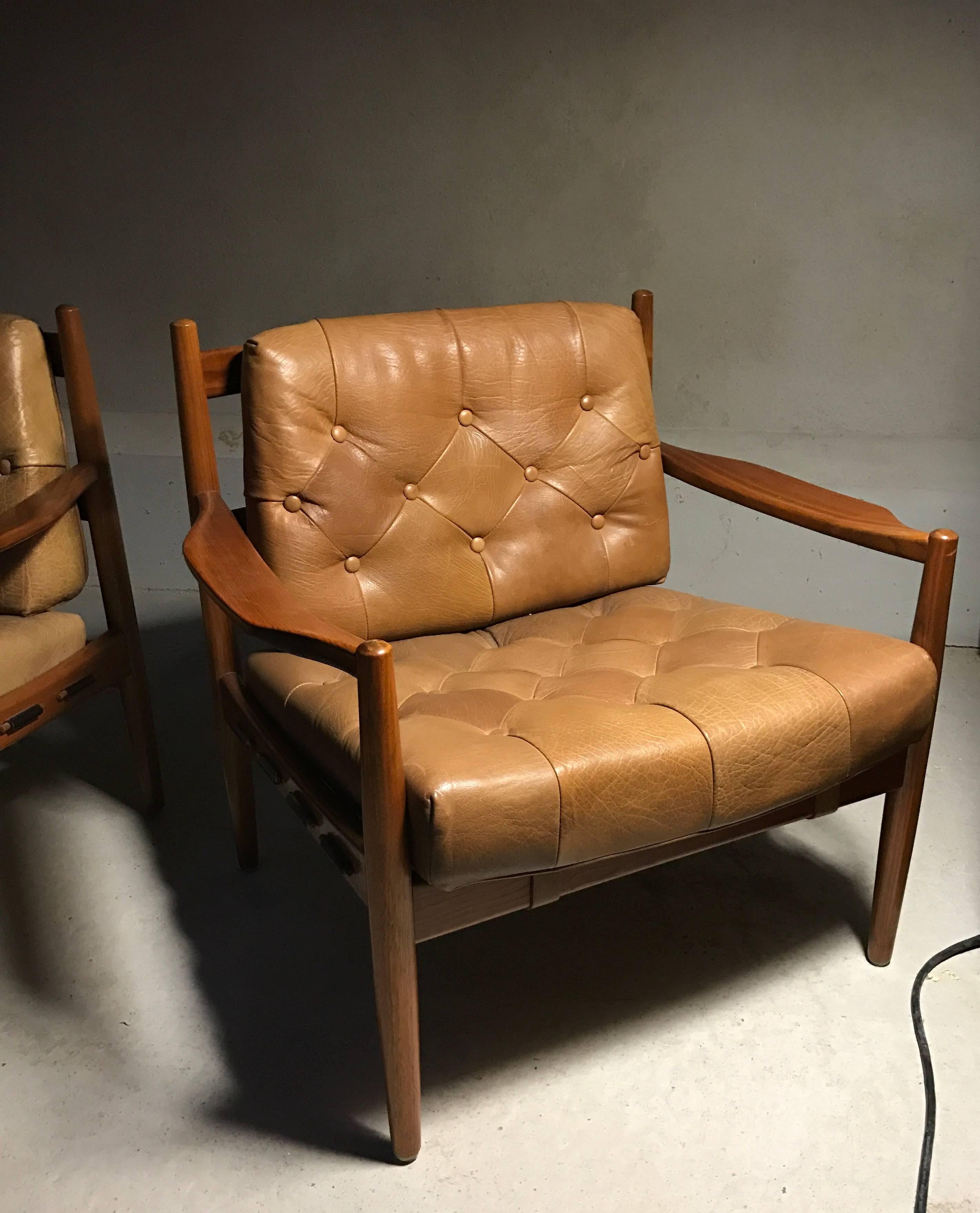 Pair of Armchairs by Ingemar Thillmark for OPE Mobler, Midcentury Modern 1