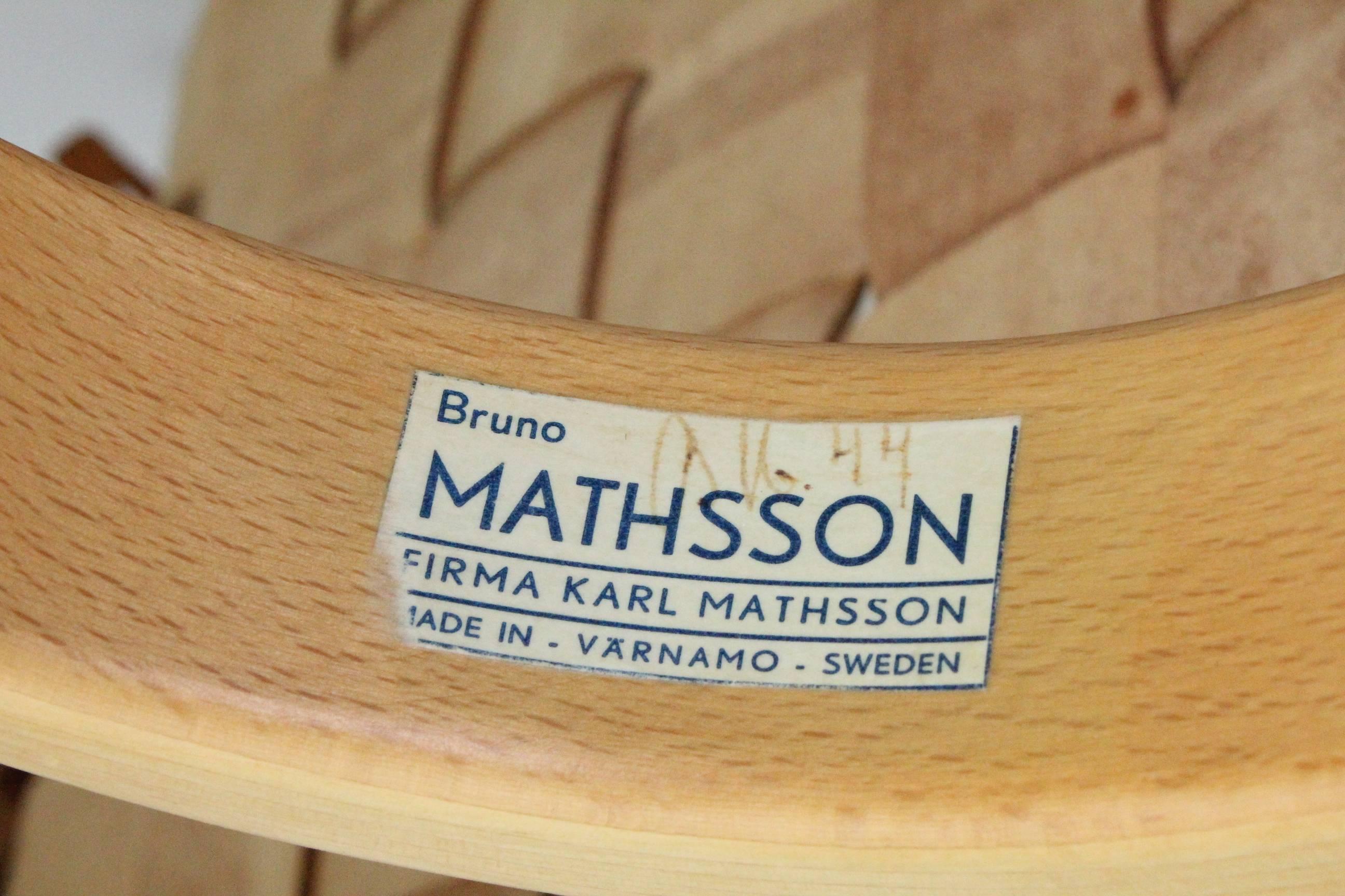 Leather Swedish Pernilla Lounge Chair with Ottoman by Bruno Mathsson for Karl Mathsson