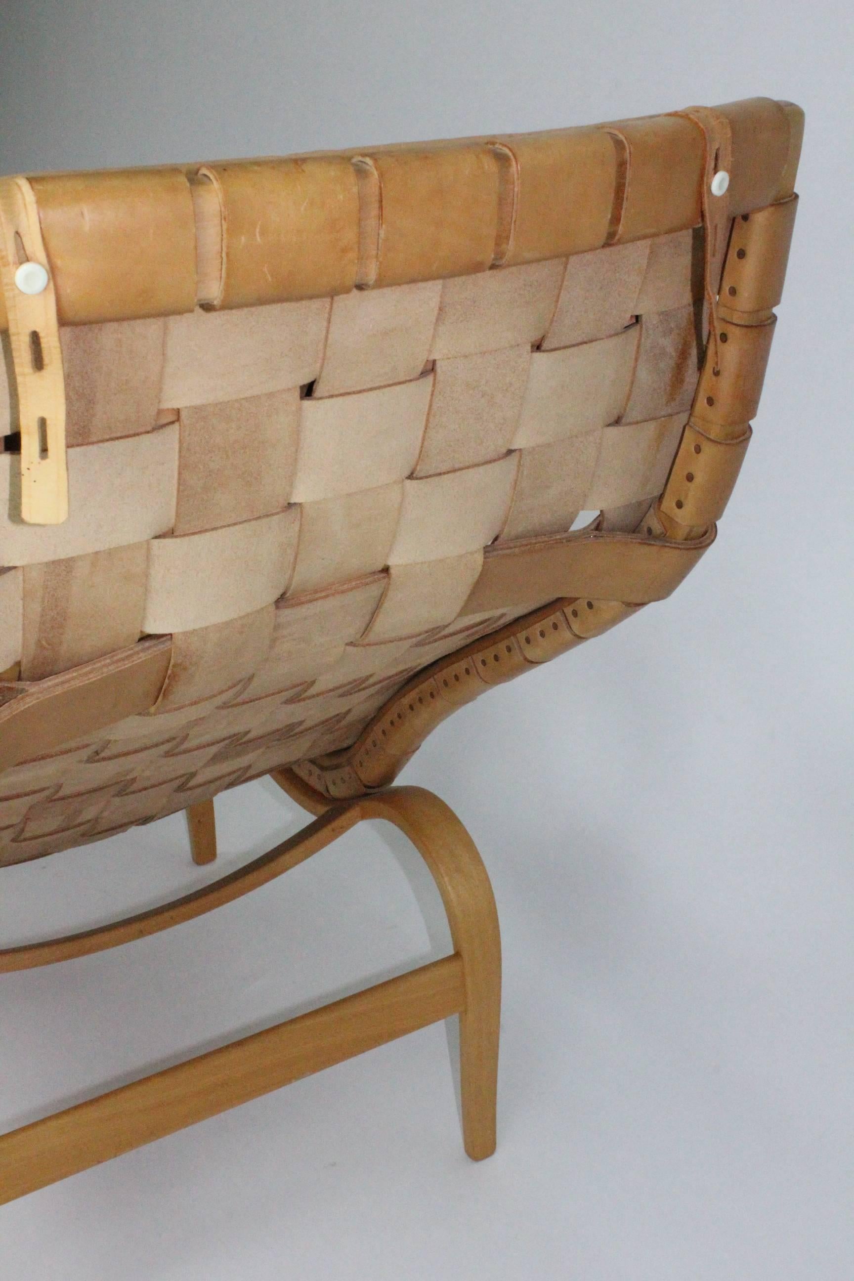 Swedish Pernilla Lounge Chair with Ottoman by Bruno Mathsson for Karl Mathsson 2