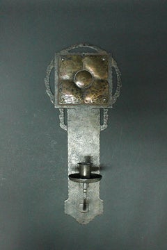 Four Swedish Art Nouveau Wrought Iron and Coppar Scones by Petrus Forsberg