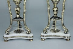 Magnificent Pair of Swedish Gilt Silver and Marble Vases by C G Hallberg, 1912