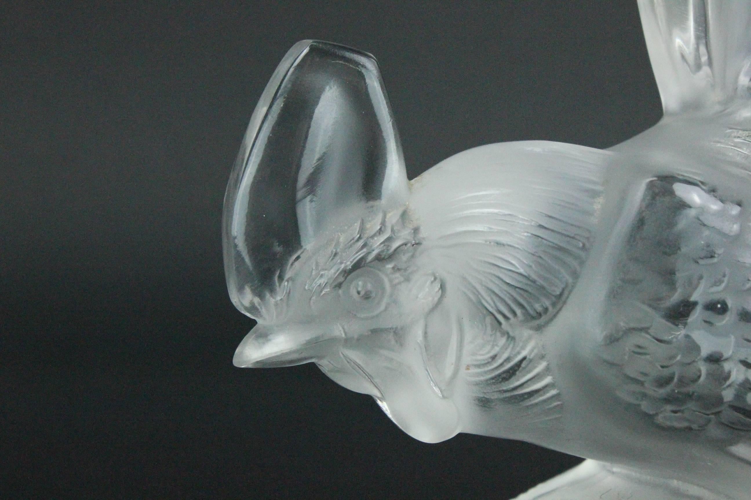 French Pre 1945 Rene Lalique Coq Nain Car Mascot / Paperweight