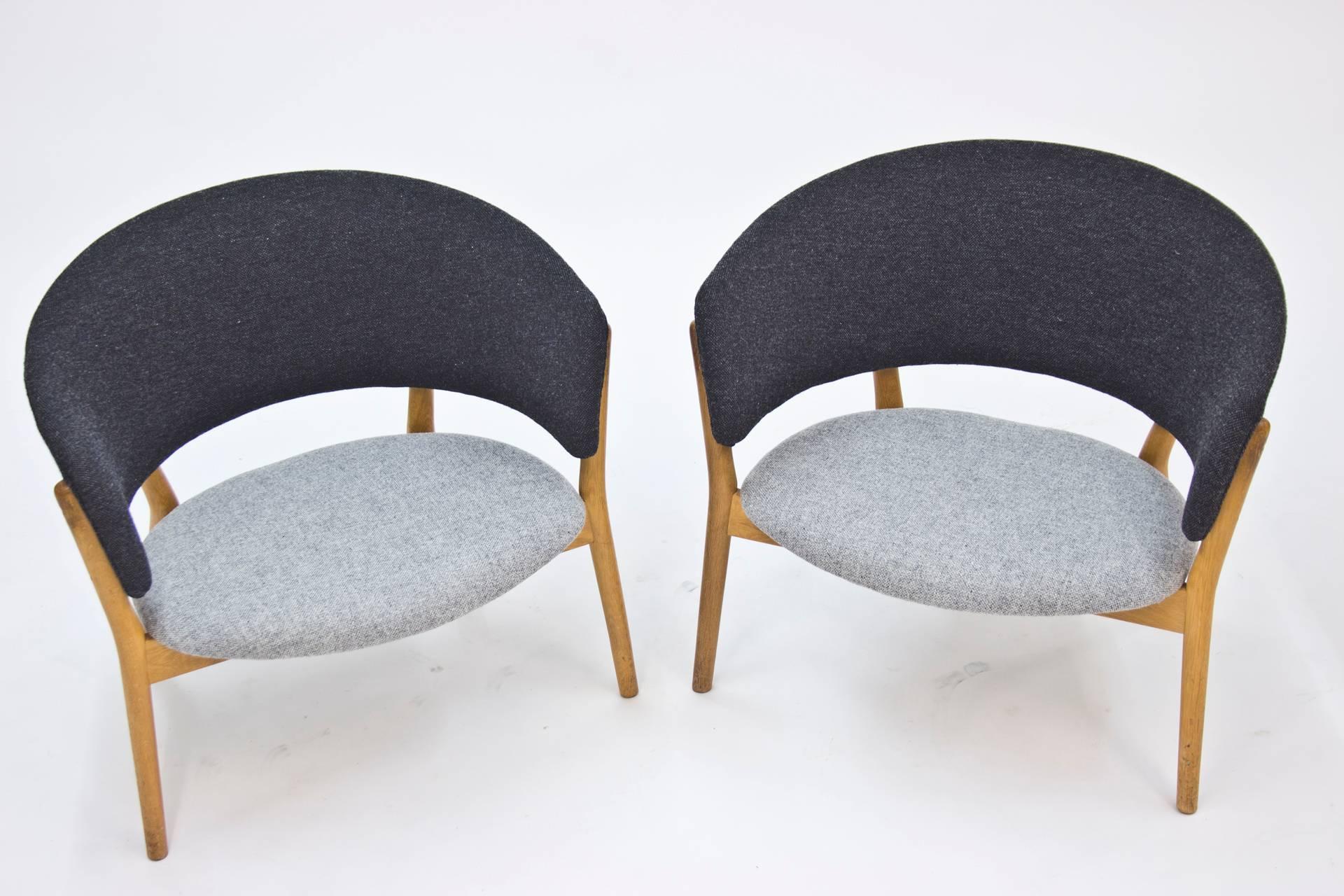 Danish Pair of Lounge Chairs by Nanna Ditzel