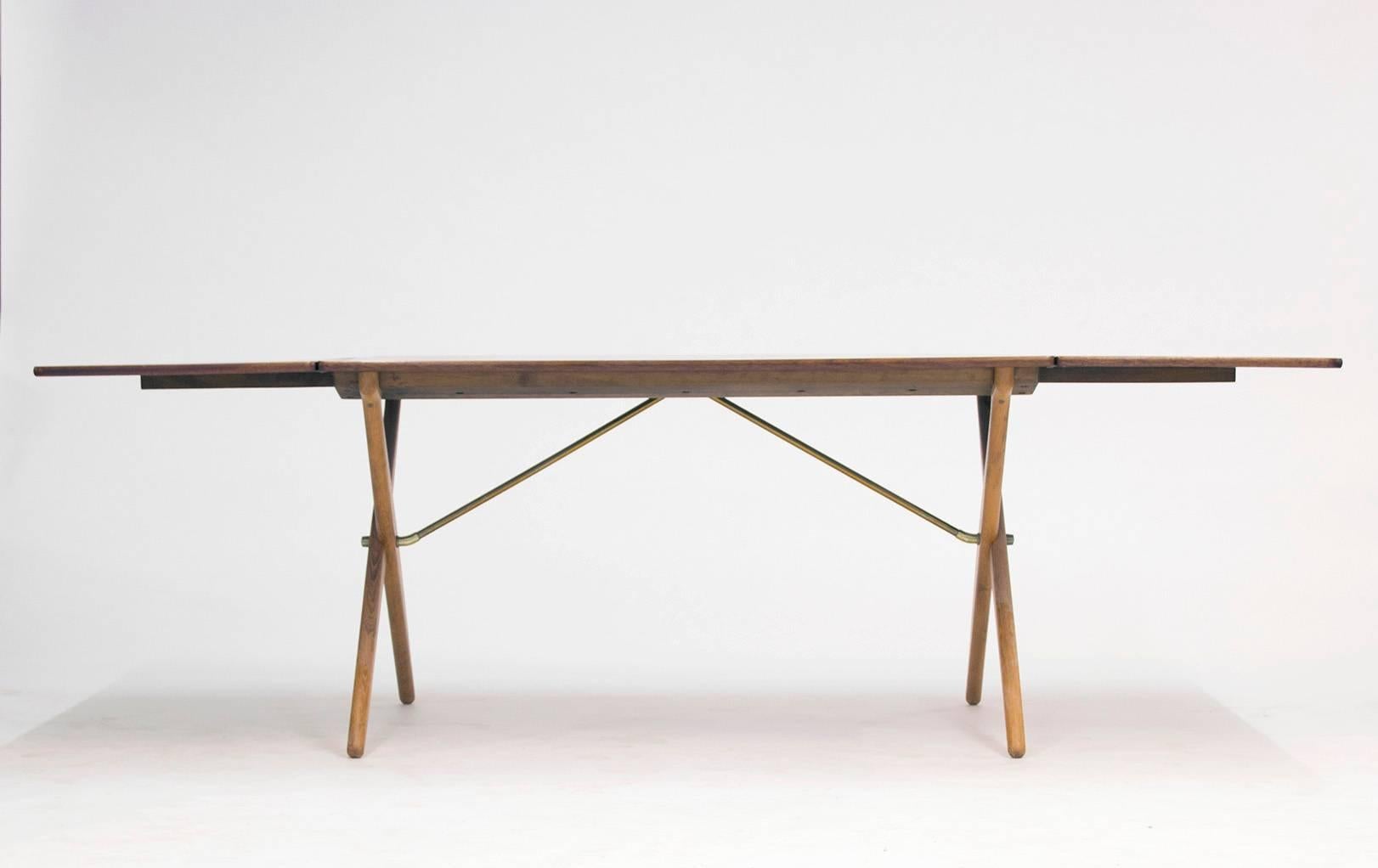 Scandinavian Modern Cross-legged Dining Table by Hans J. Wegner