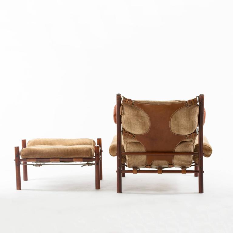 Mid-Century Modern “Inka” Lounge Chair and Ottoman by Arne Norell