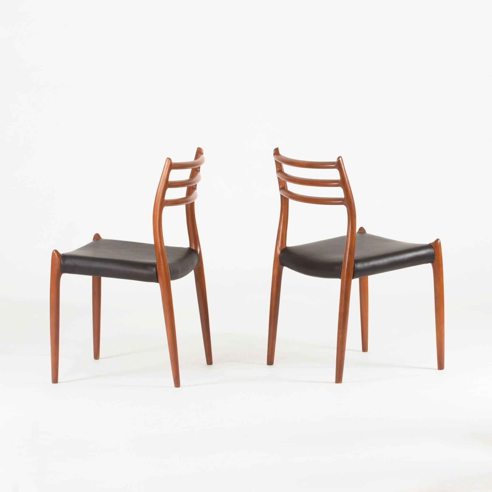 Danish Set of Eight Teak Dining Chairs by Niels O. Møller