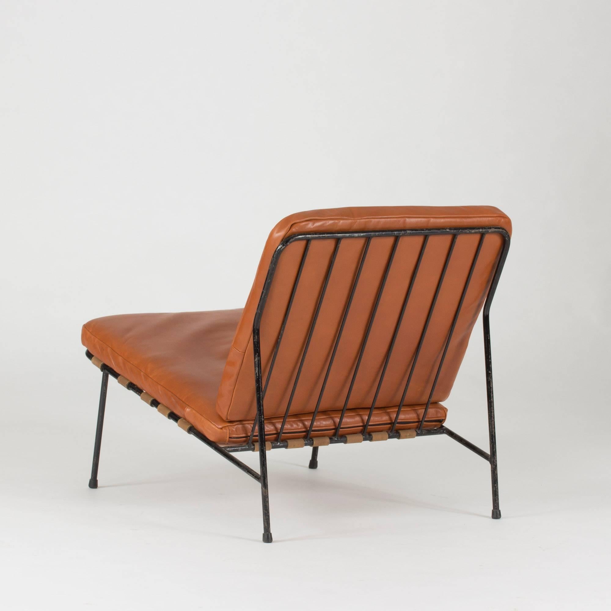 Swedish Leather Lounge Chair by Alf Svensson
