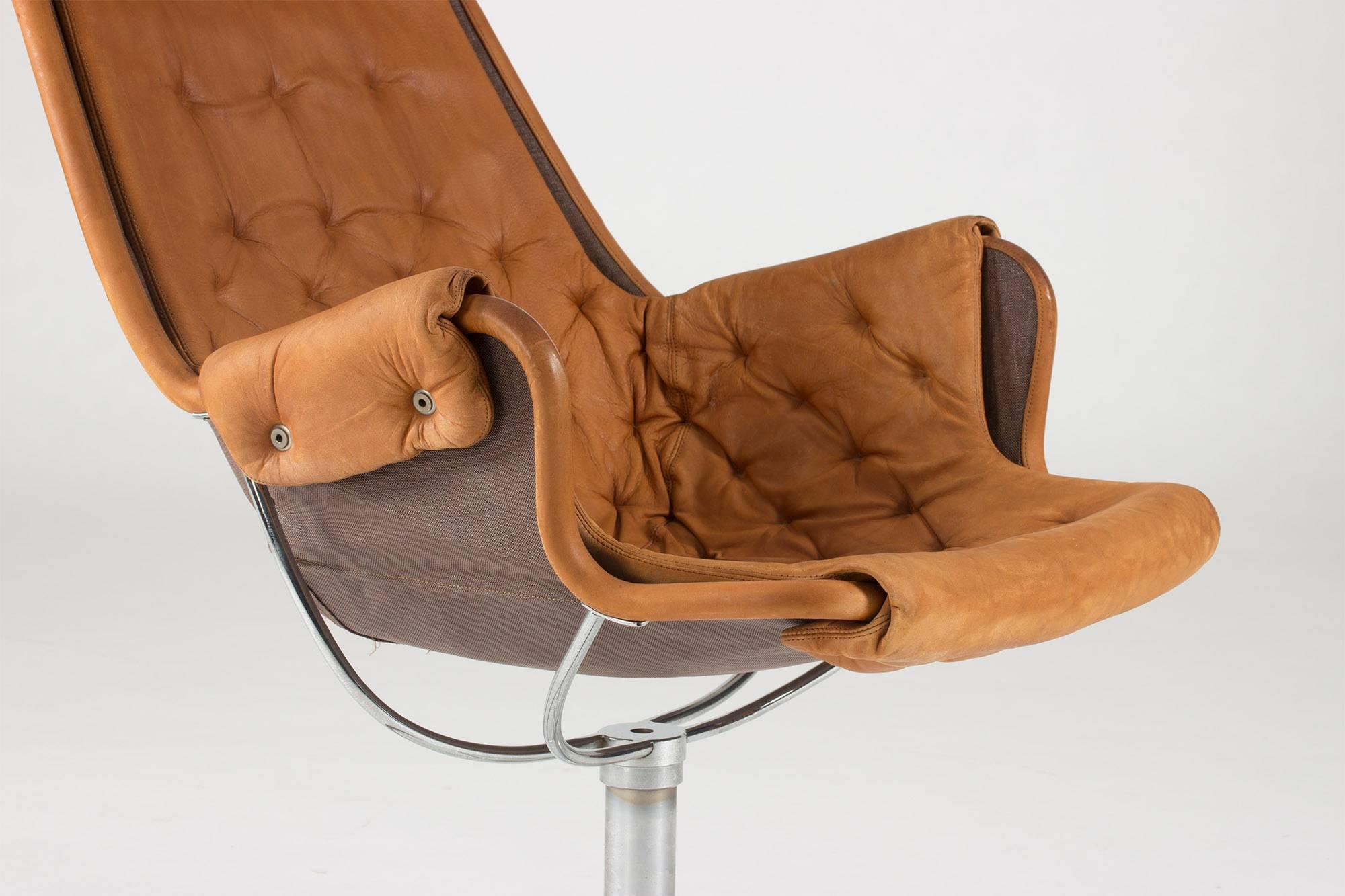 Scandinavian Modern Cognac Leather 