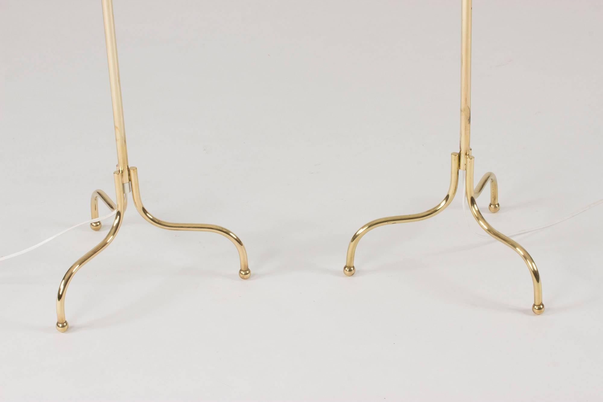 Pair of Brass Floor Lamps by Josef Frank In Excellent Condition In Stockholm, SE