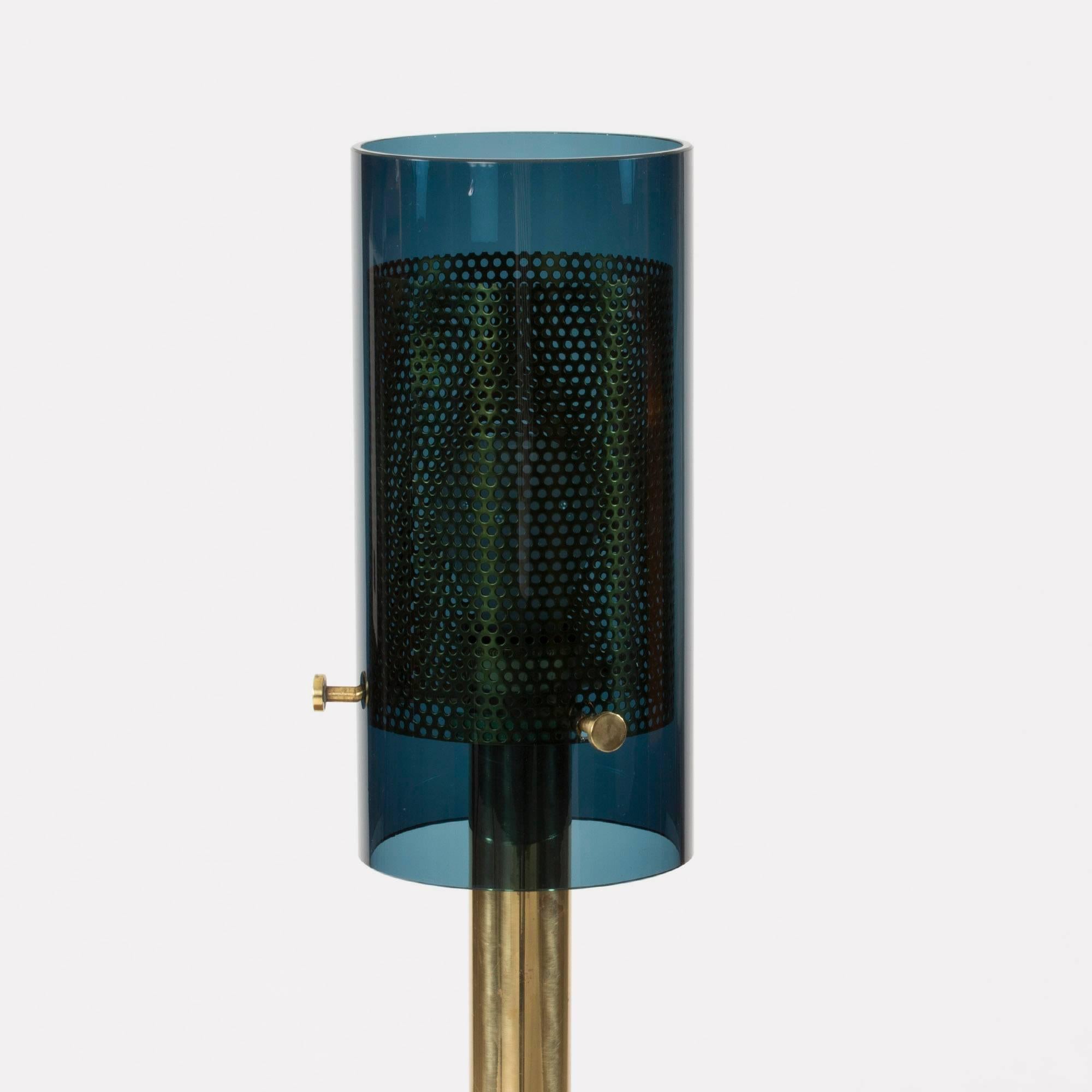 Swedish Brass and Glass Table Lamp by Hans-Agne Jakobsson