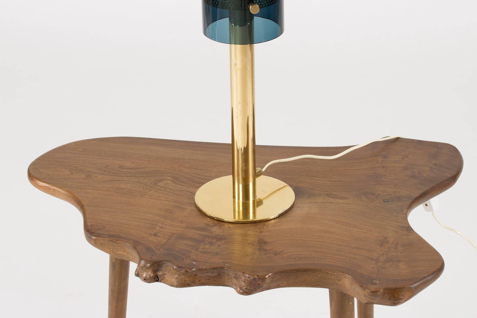 Scandinavian Modern Brass and Glass Table Lamp by Hans-Agne Jakobsson