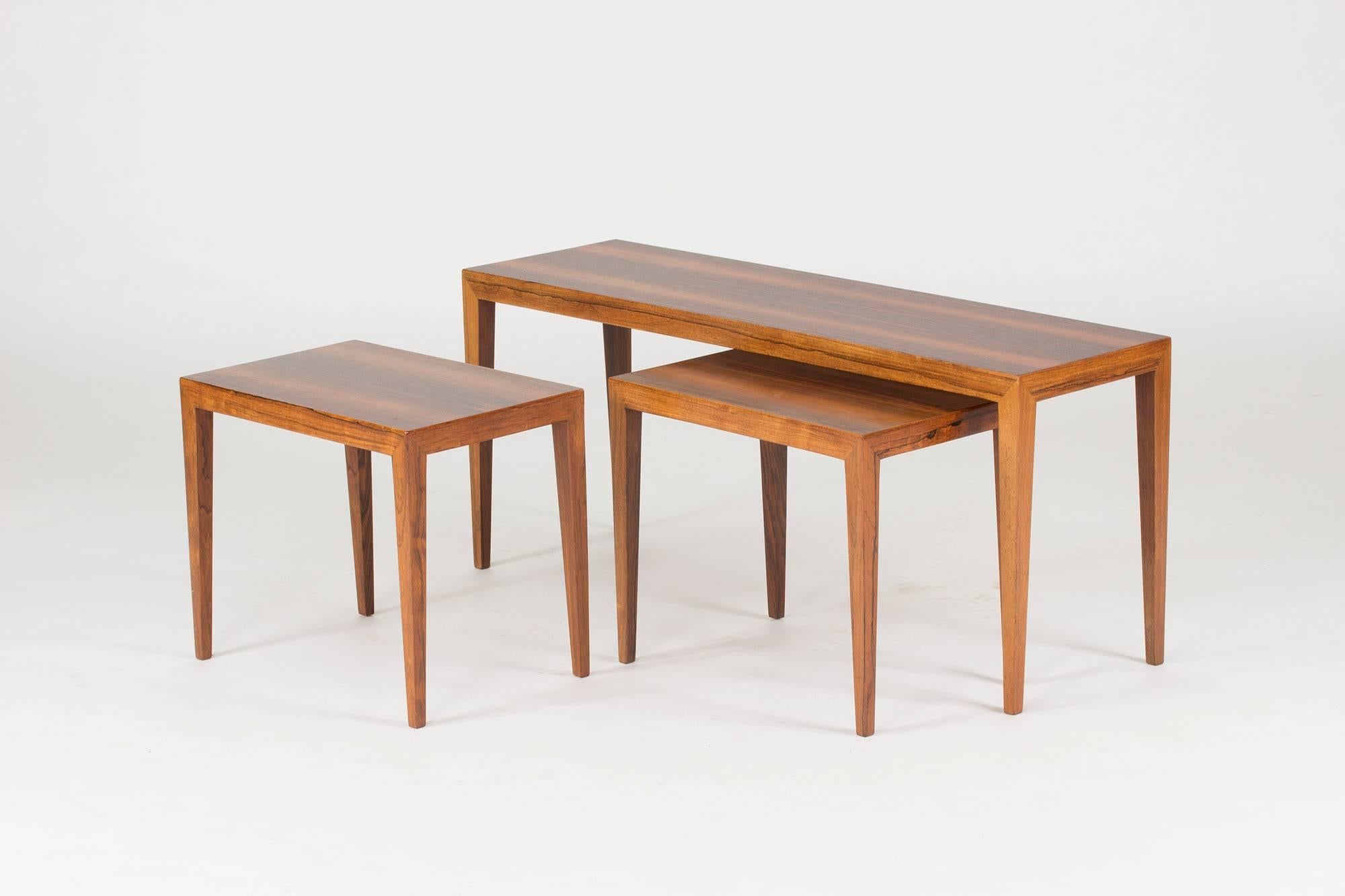 Scandinavian Modern Rosewood Nesting Table by Severin Hansen