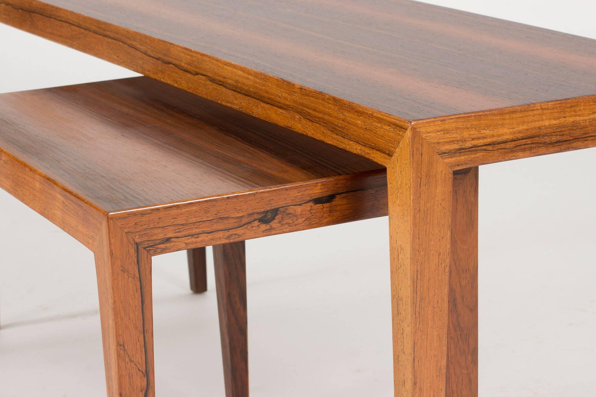 Rosewood Nesting Table by Severin Hansen In Excellent Condition In Stockholm, SE