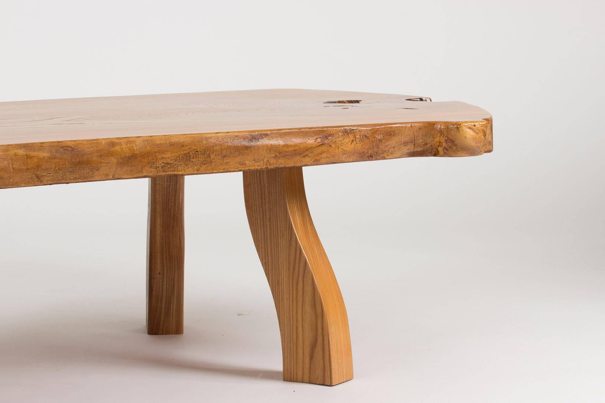 Pine Slab Coffee Table from C. A. Beijbom In Excellent Condition In Stockholm, SE