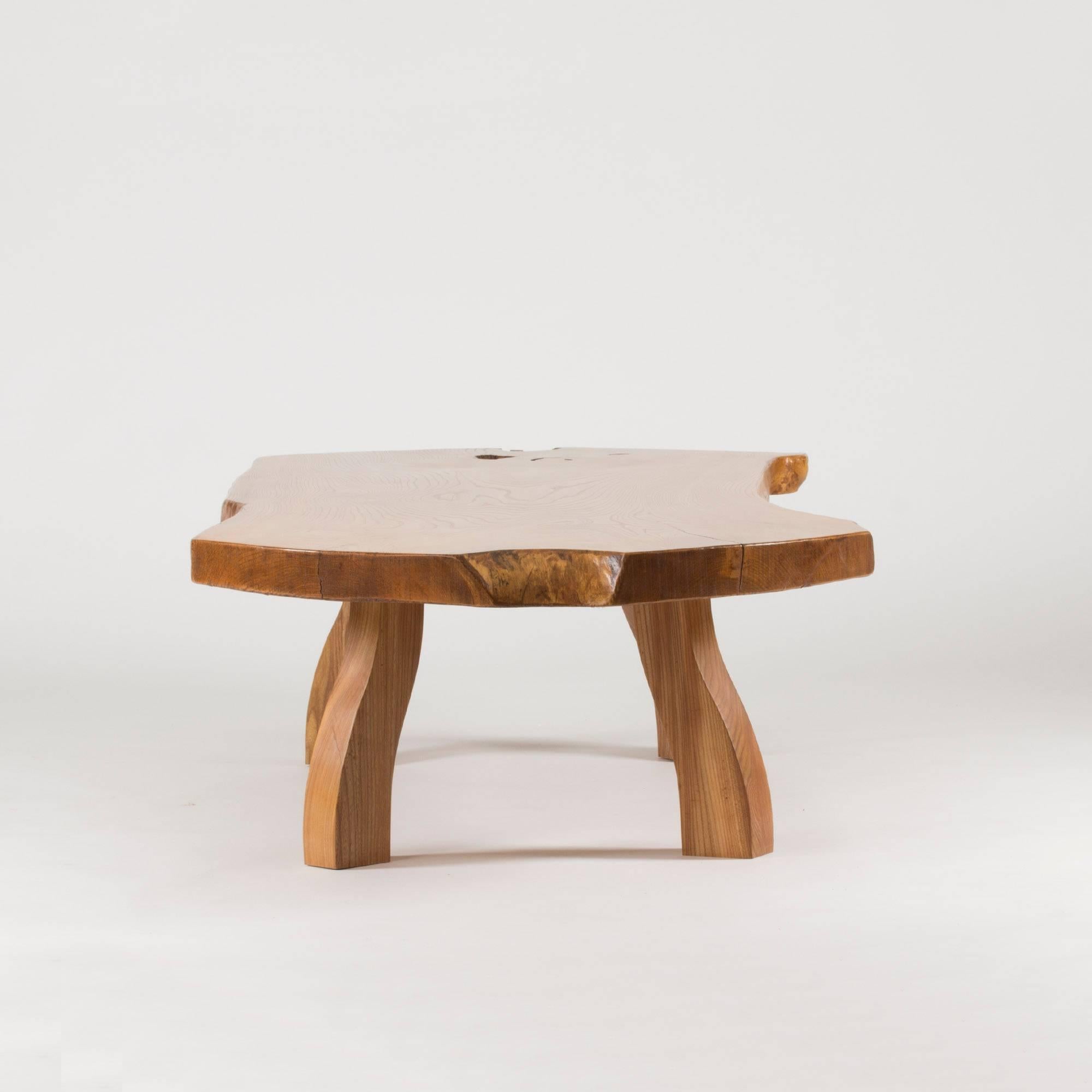 Scandinavian Modern Pine Slab Coffee Table from C. A. Beijbom