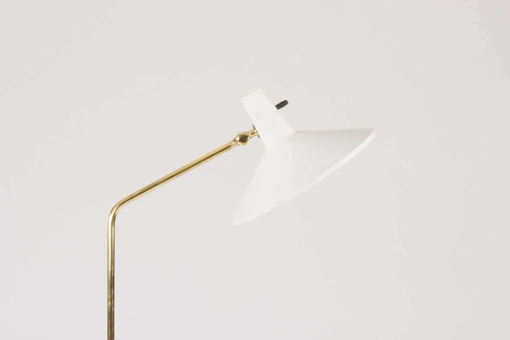 Swedish White Lacquer Floor Lamp by Bertil Brisborg