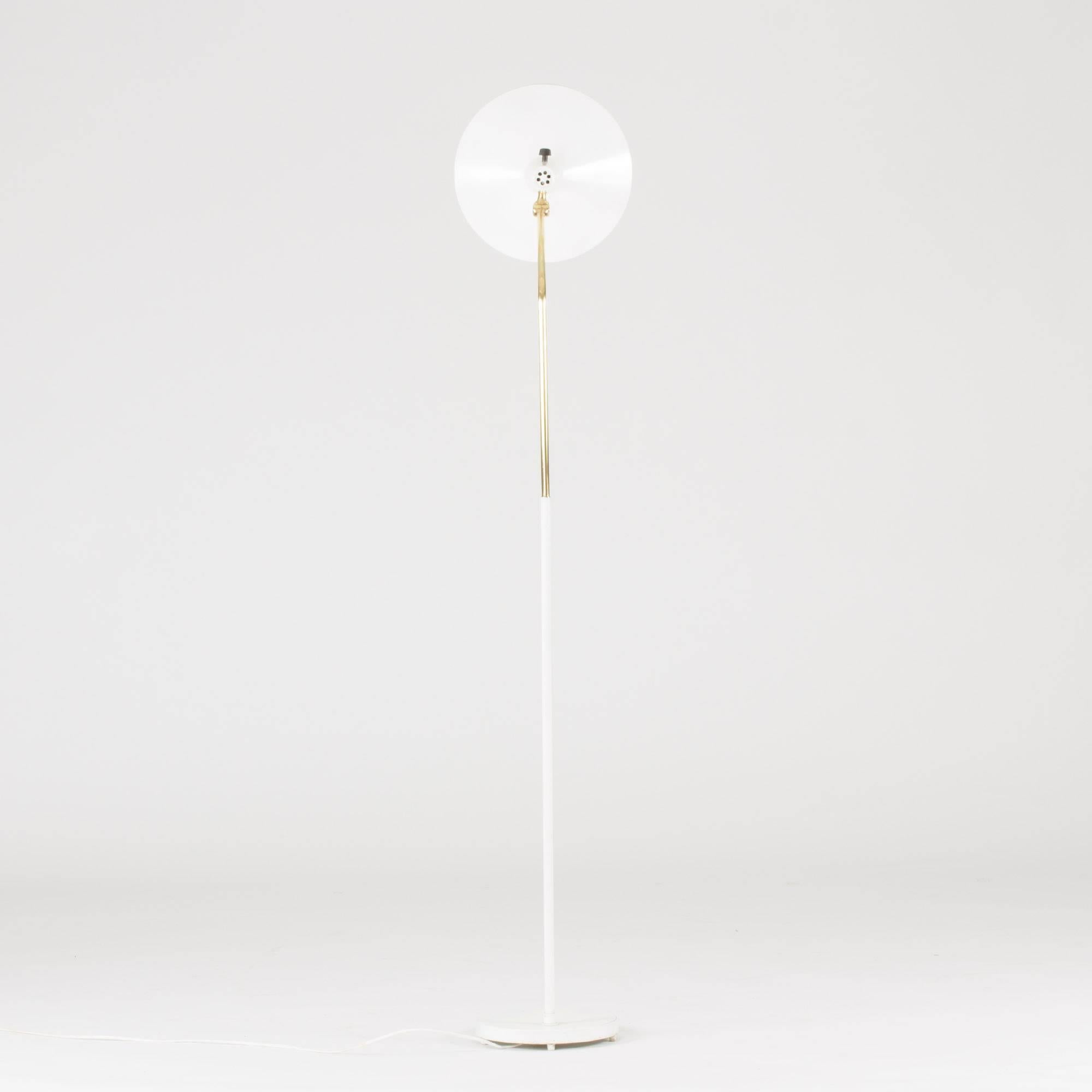 Scandinavian Modern White Lacquer Floor Lamp by Bertil Brisborg