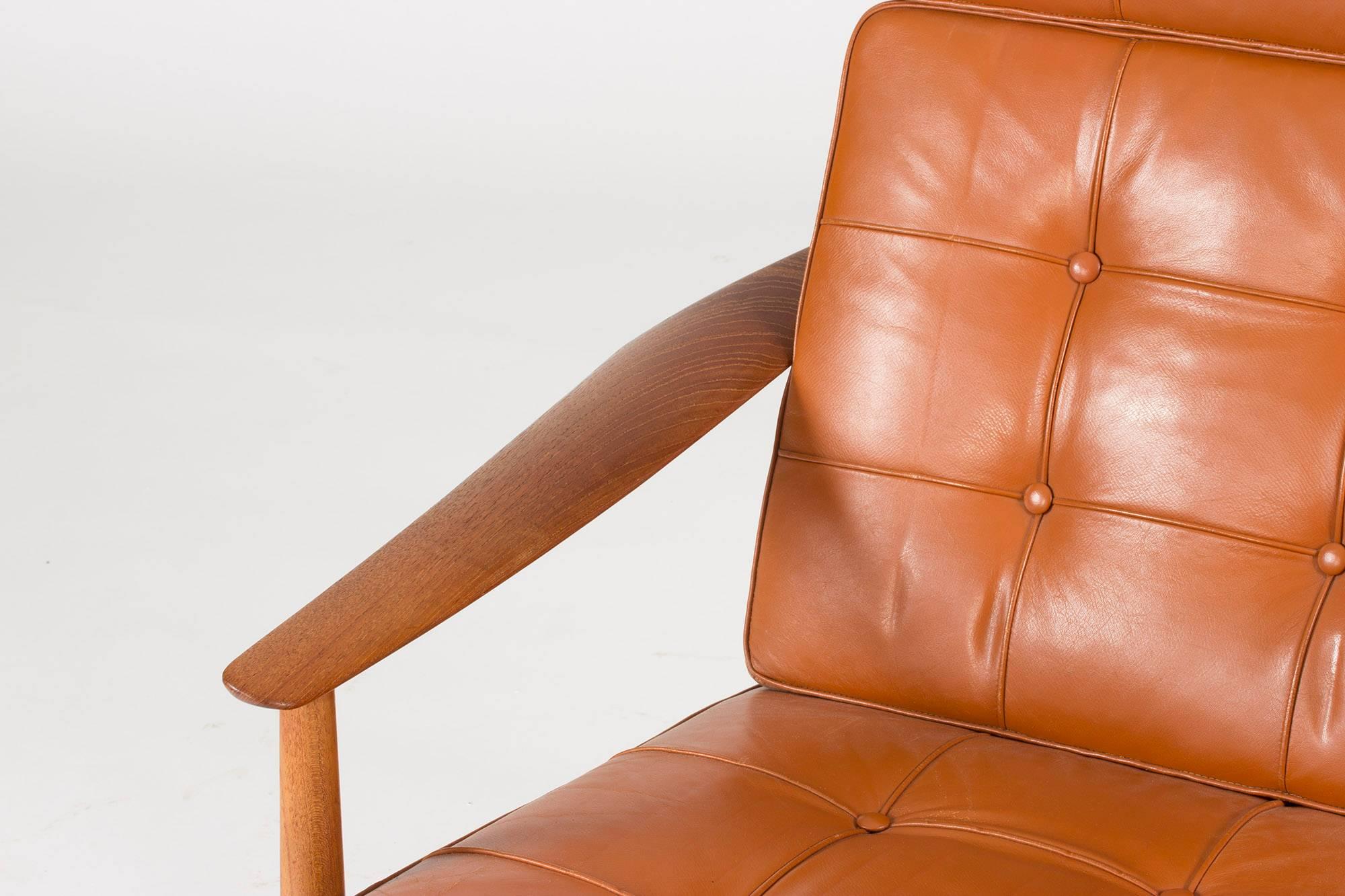 Danish Lounge Chair and Ottoman by Arne Vodder