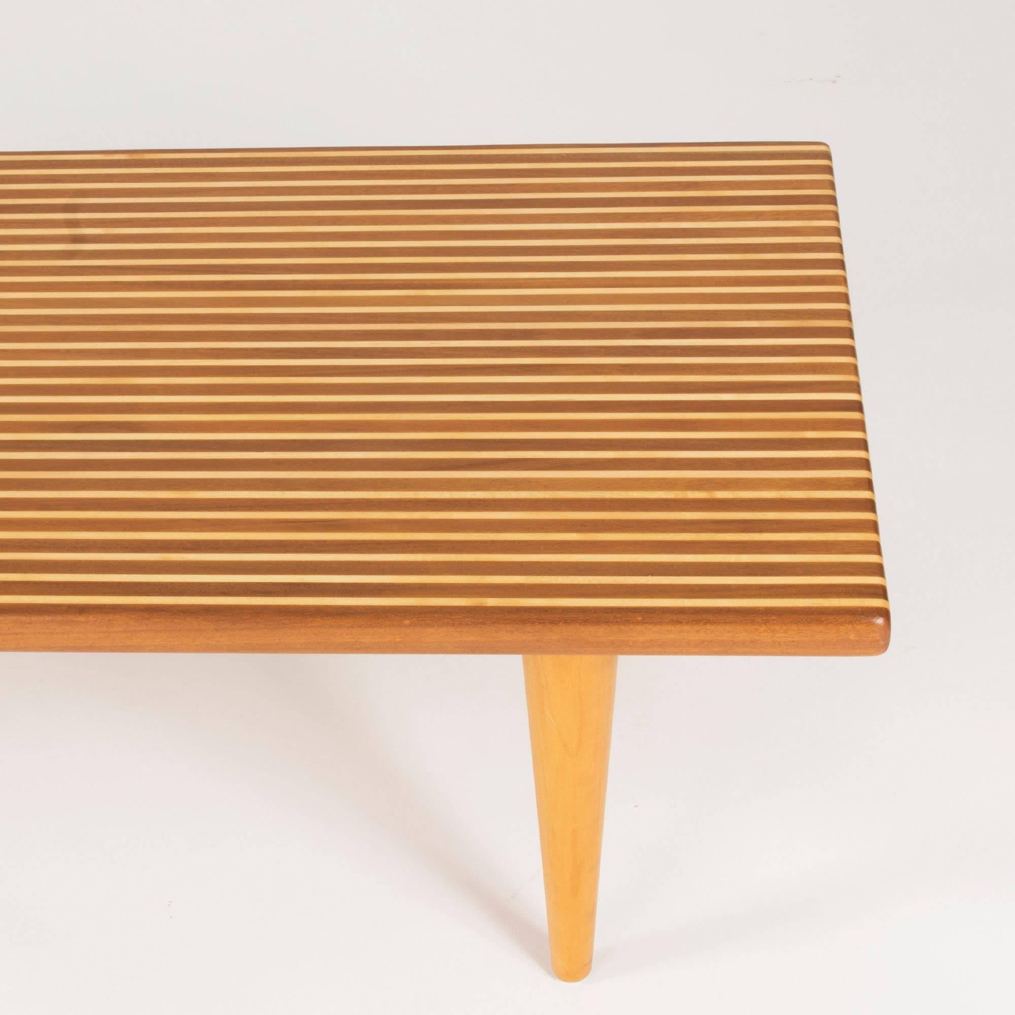 Scandinavian Modern Striped Coffee Table by Ingvar Sandström