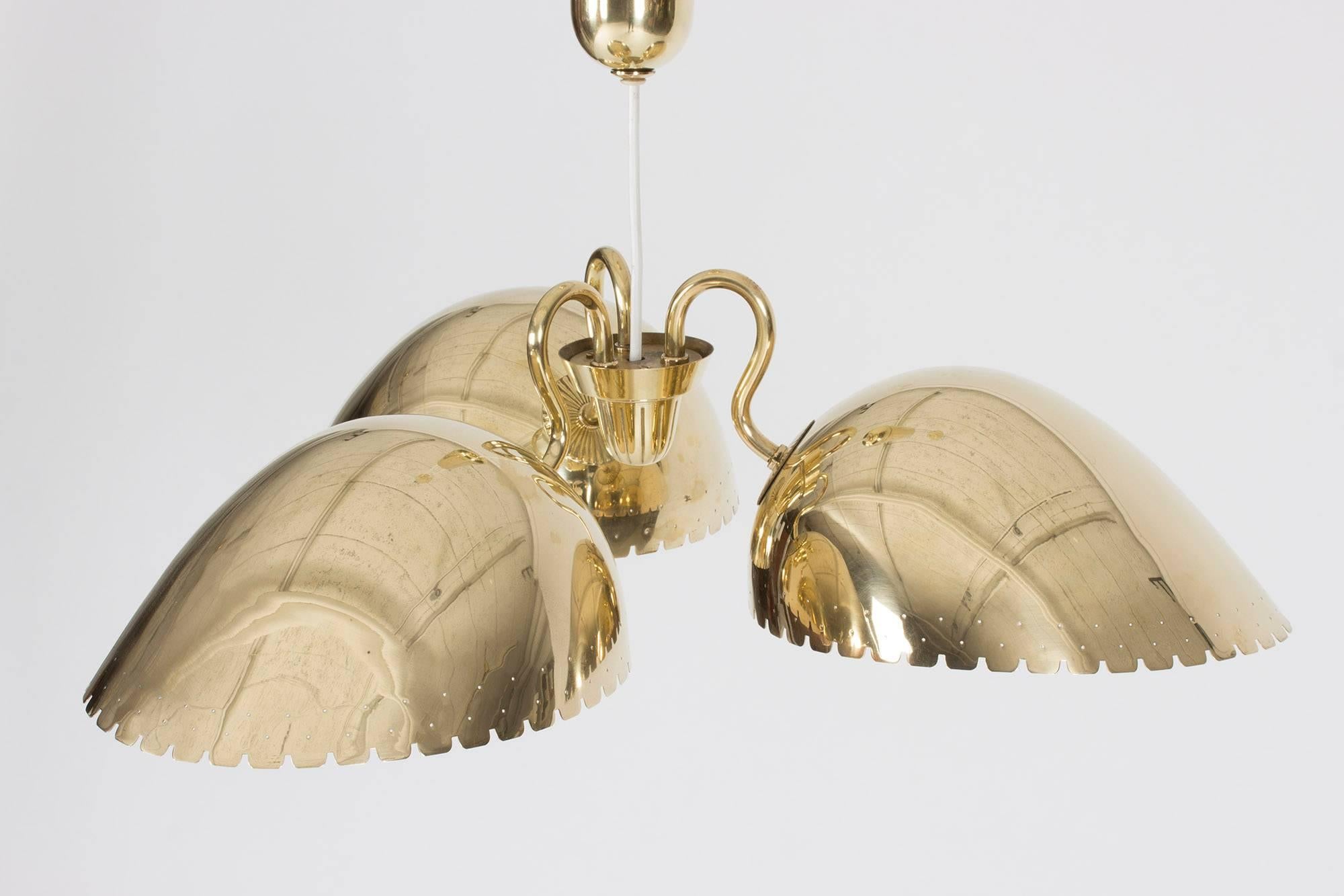 Swedish Brass Ceiling Lamp by Carl-Axel Acking