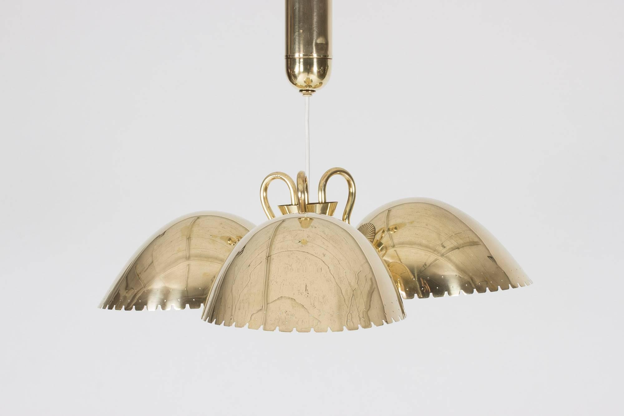 Scandinavian Modern Brass Ceiling Lamp by Carl-Axel Acking