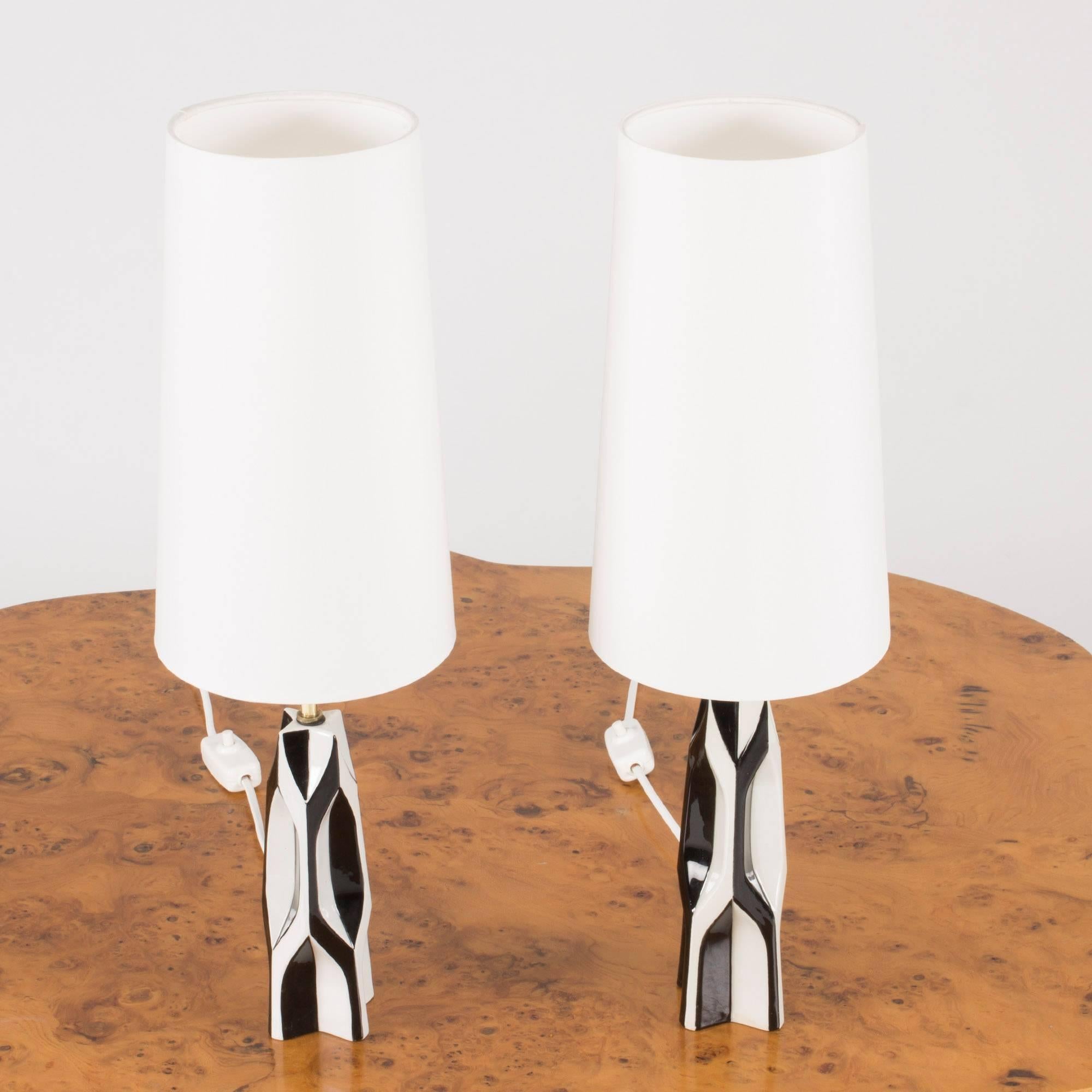 Mid-Century Modern Pair of Stoneware Table Lamps by Carl-Harry Stålhane