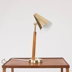 Teak and Brass Desk Lamp from Falkenbergs Belysning