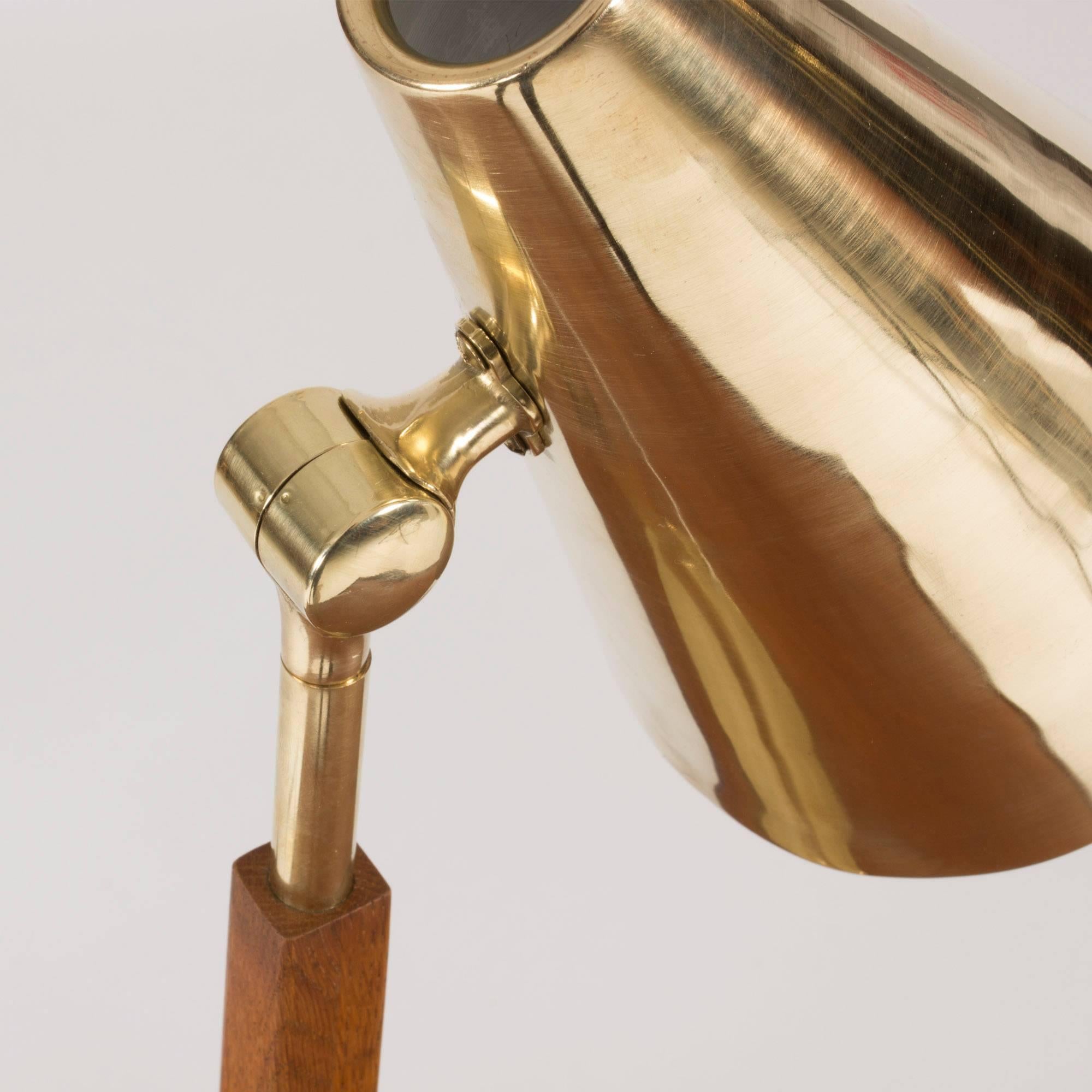 Teak and Brass Desk Lamp from Falkenbergs Belysning In Excellent Condition In Stockholm, SE