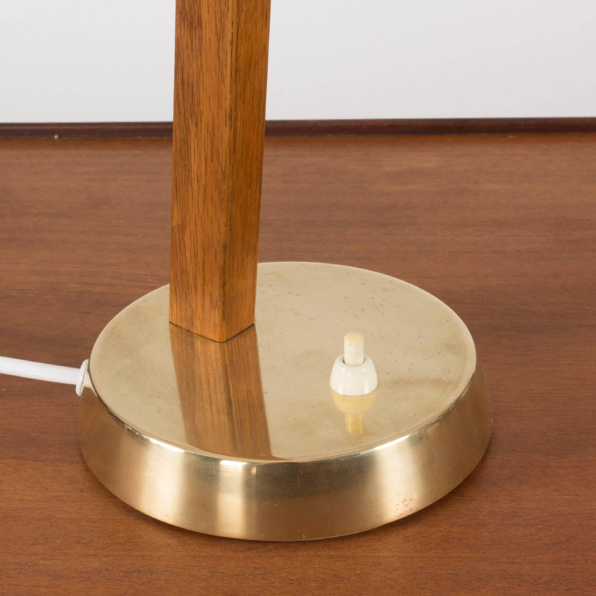 Mid-20th Century Teak and Brass Desk Lamp from Falkenbergs Belysning