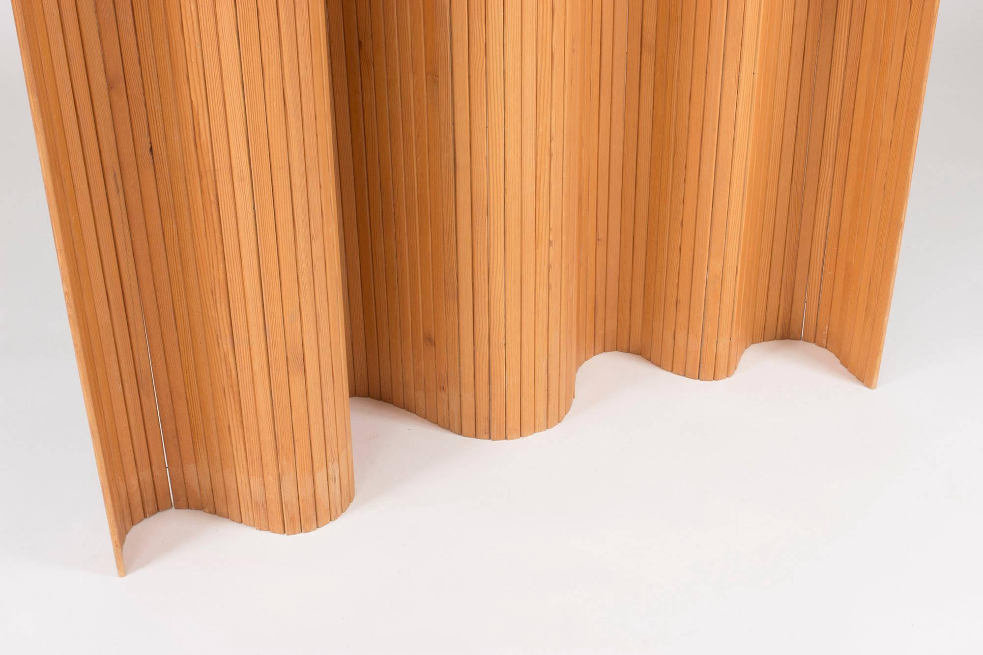 Mid-Century Modern Pinewood Room Divider by Alvar Aalto
