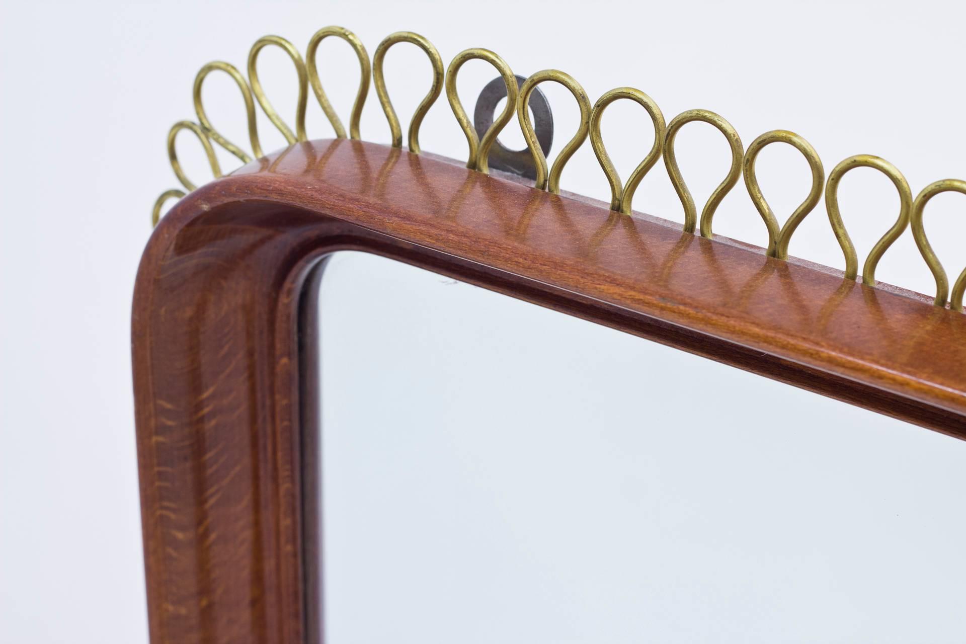 Mid-20th Century Pair of Swedish Mahogany Mirrors Attributed to Josef Frank