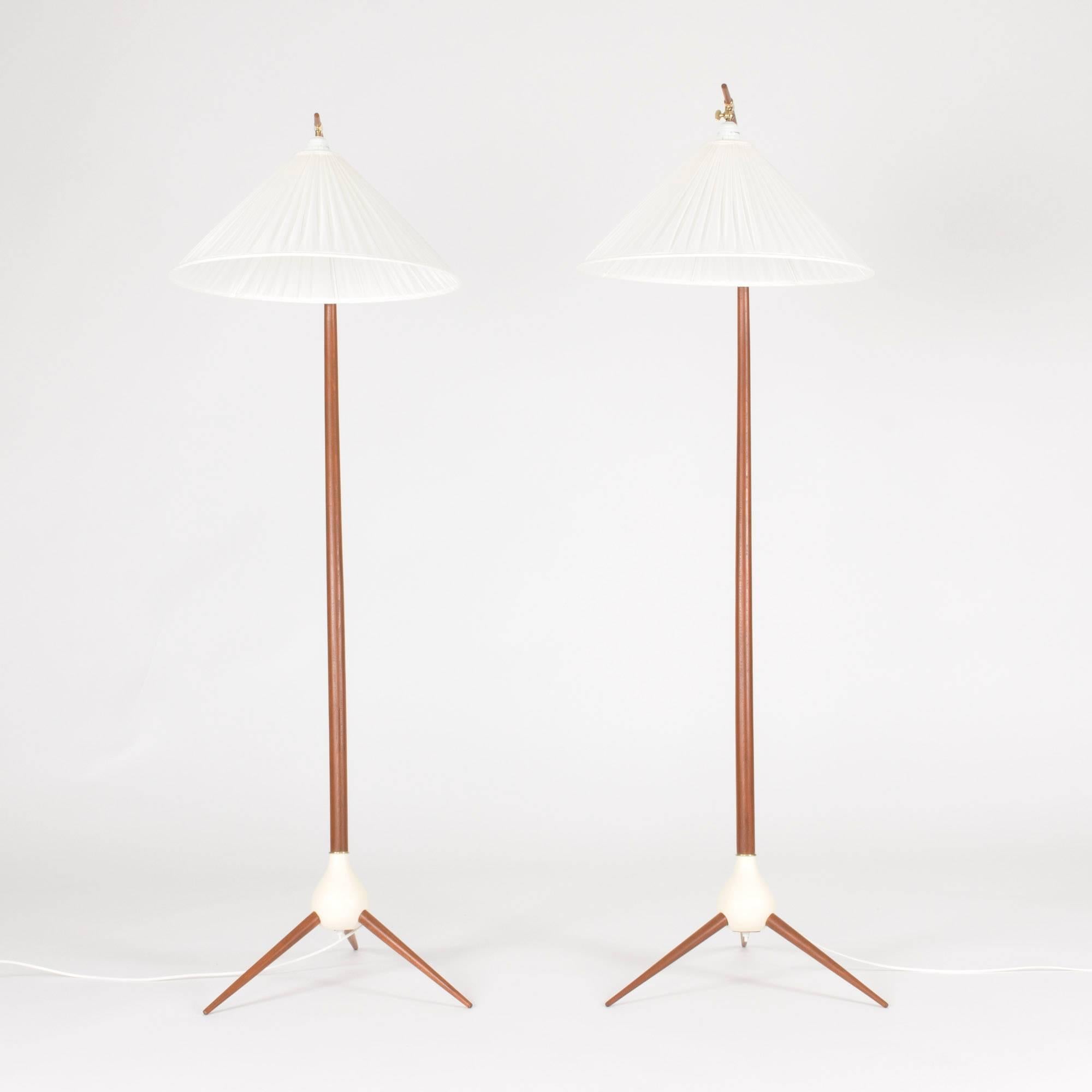 Scandinavian Modern Pair of Teak Floor Lamps by Severin Hansen