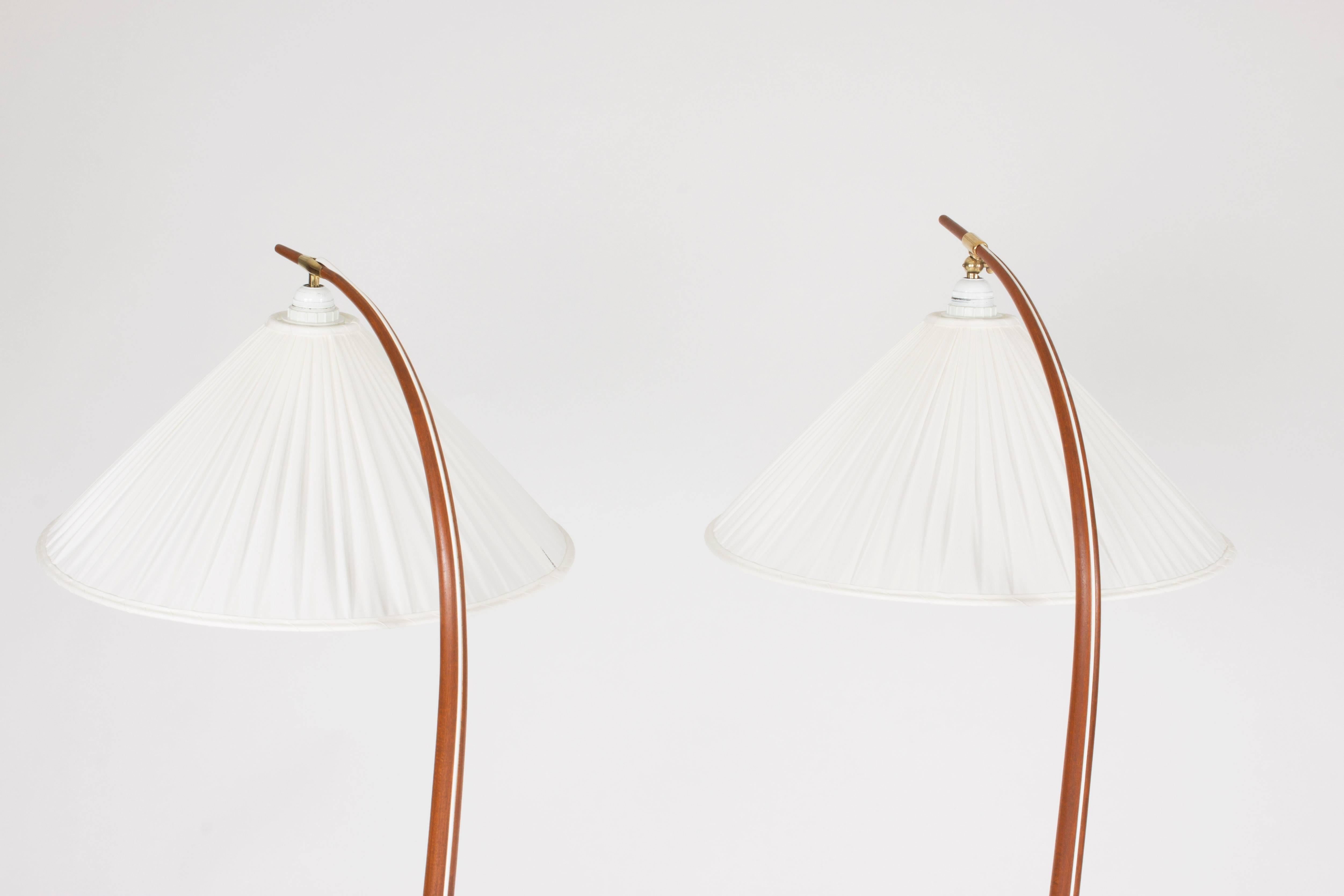 Danish Pair of Teak Floor Lamps by Severin Hansen