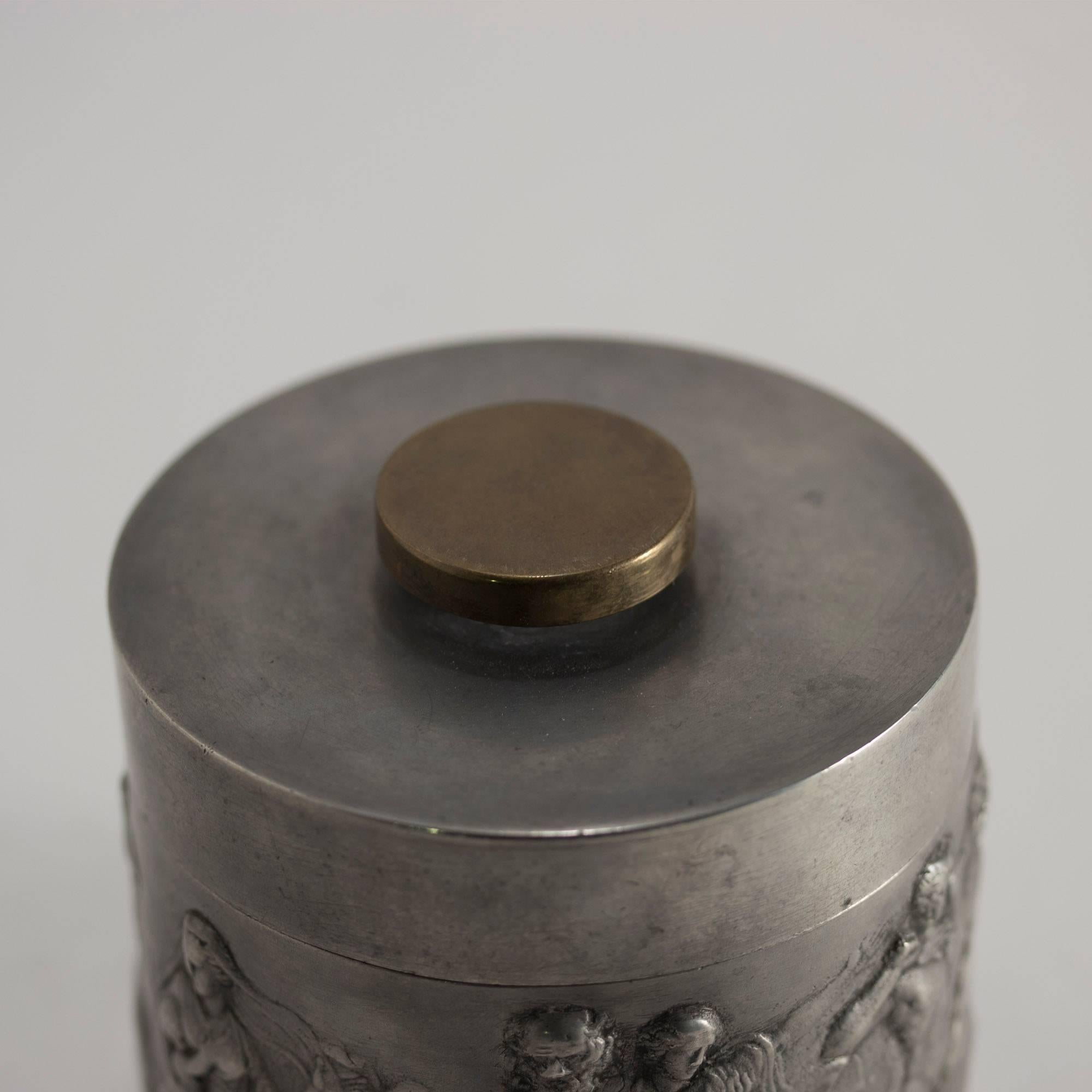 Pewter and Brass Jar by Herman Bergman In Excellent Condition In Stockholm, SE